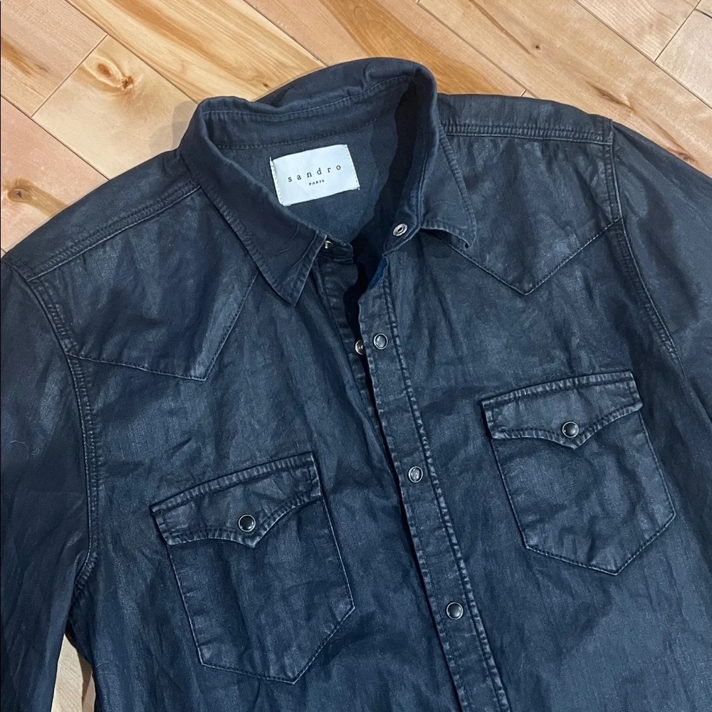 Sandro Paris Denim Shirt - Picture 2 of 4